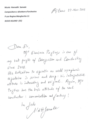 by the conductor and composer Nicola Samale.